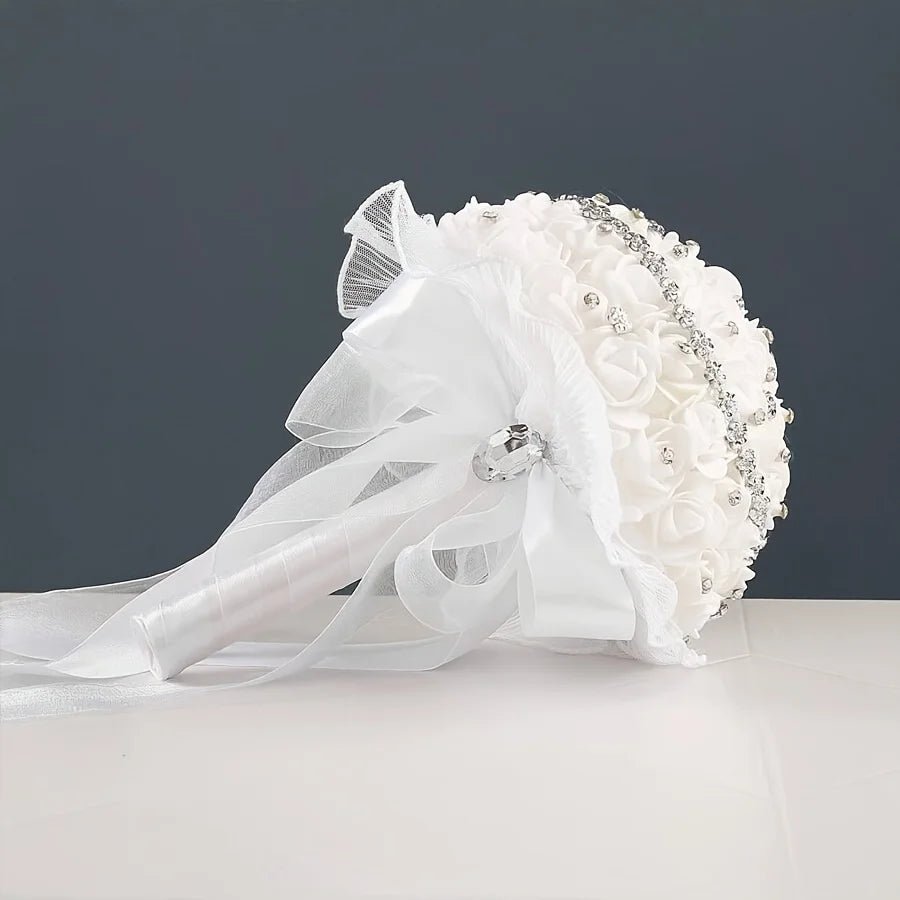 1 piece wedding romance revolves around flowers, fairy tale wedding, bride and groom, gentle sweet, artificial bouquet - Pretty Espen$ive