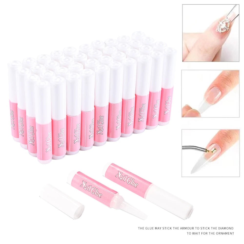 10-30pcs Fast Drying Nail Glue Acrylic False Nail Tips Glue Gel For Fast Extension Super Bond Rhinestones False Nails Mini Glue - Pretty Espen$ive
