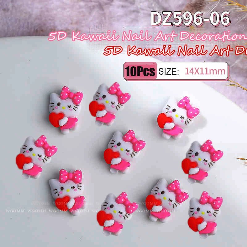 10Pcs 3D Cartoon Characters Nail Art Decorations 🥹 - Pretty Espen$ive