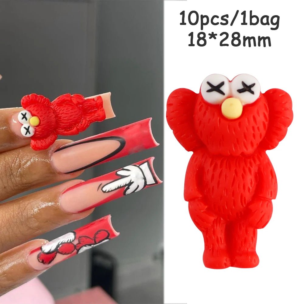 10Pcs 3D Cartoon Characters Nail Art Decorations 🥹 - Pretty Espen$ive