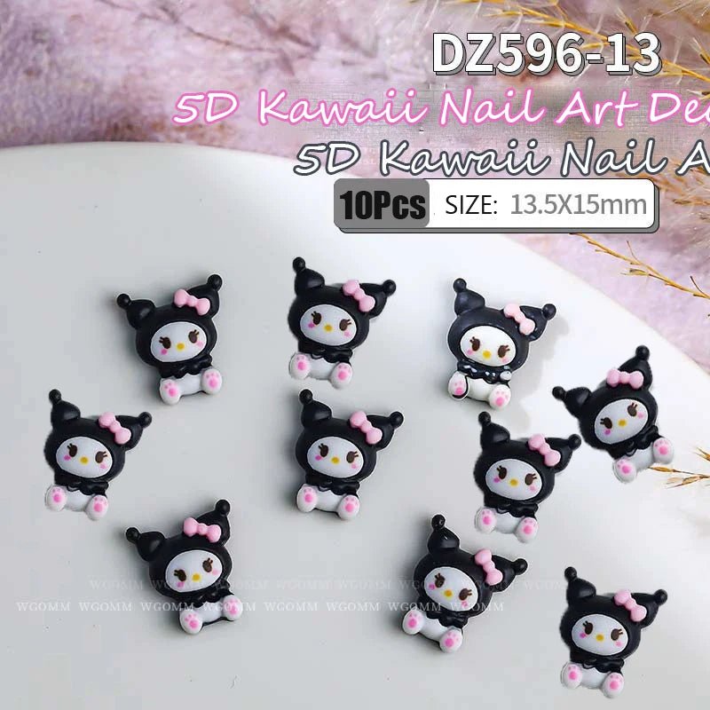 10Pcs 3D Cartoon Characters Nail Art Decorations 🥹 - Pretty Espen$ive