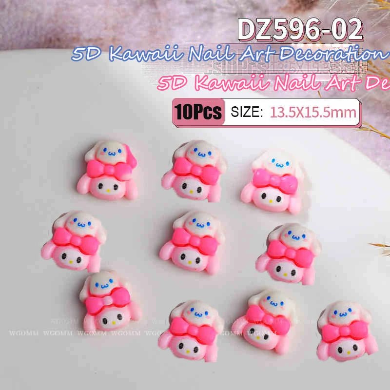 10Pcs 3D Cartoon Characters Nail Art Decorations 🥹 - Pretty Espen$ive