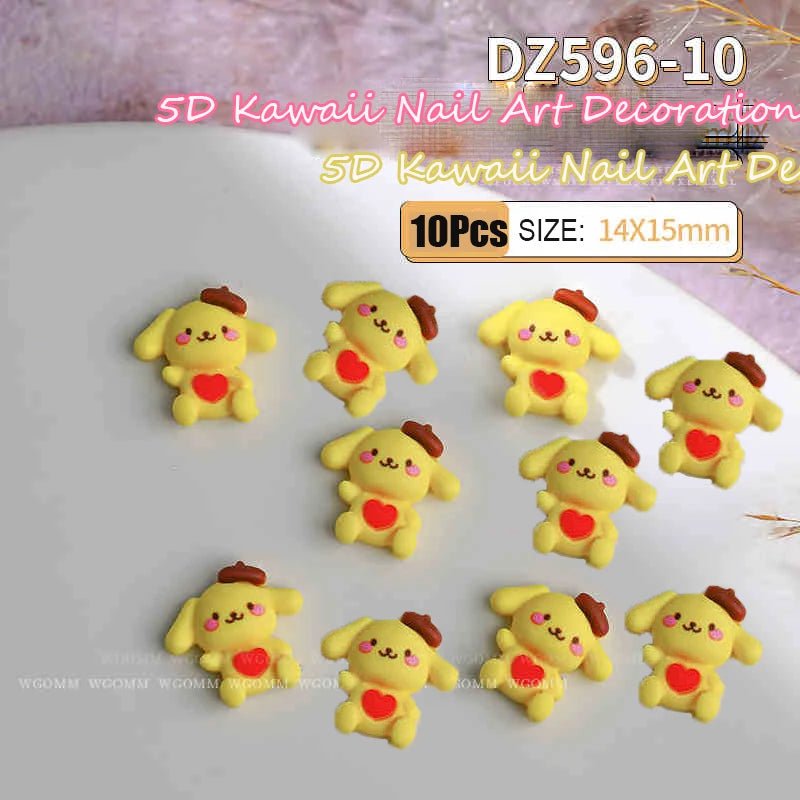 10Pcs 3D Cartoon Characters Nail Art Decorations 🥹 - Pretty Espen$ive