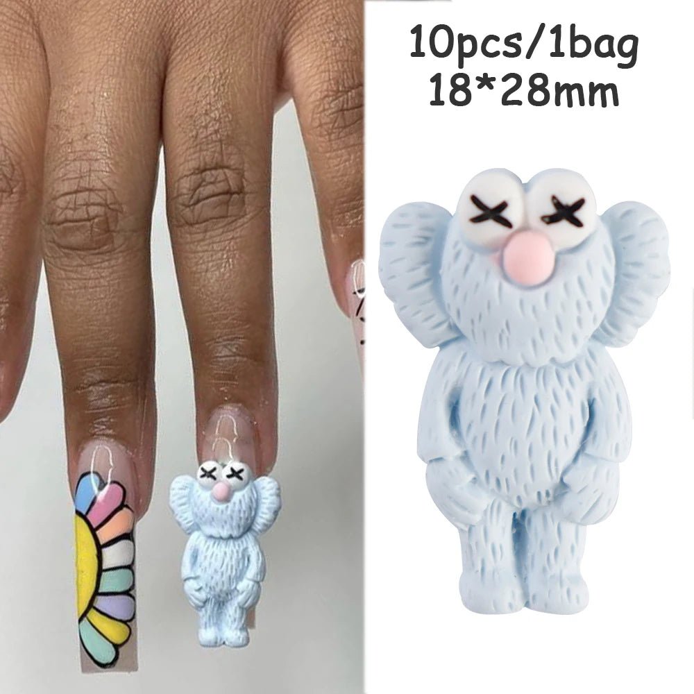 10Pcs 3D Cartoon Characters Nail Art Decorations 🥹 - Pretty Espen$ive