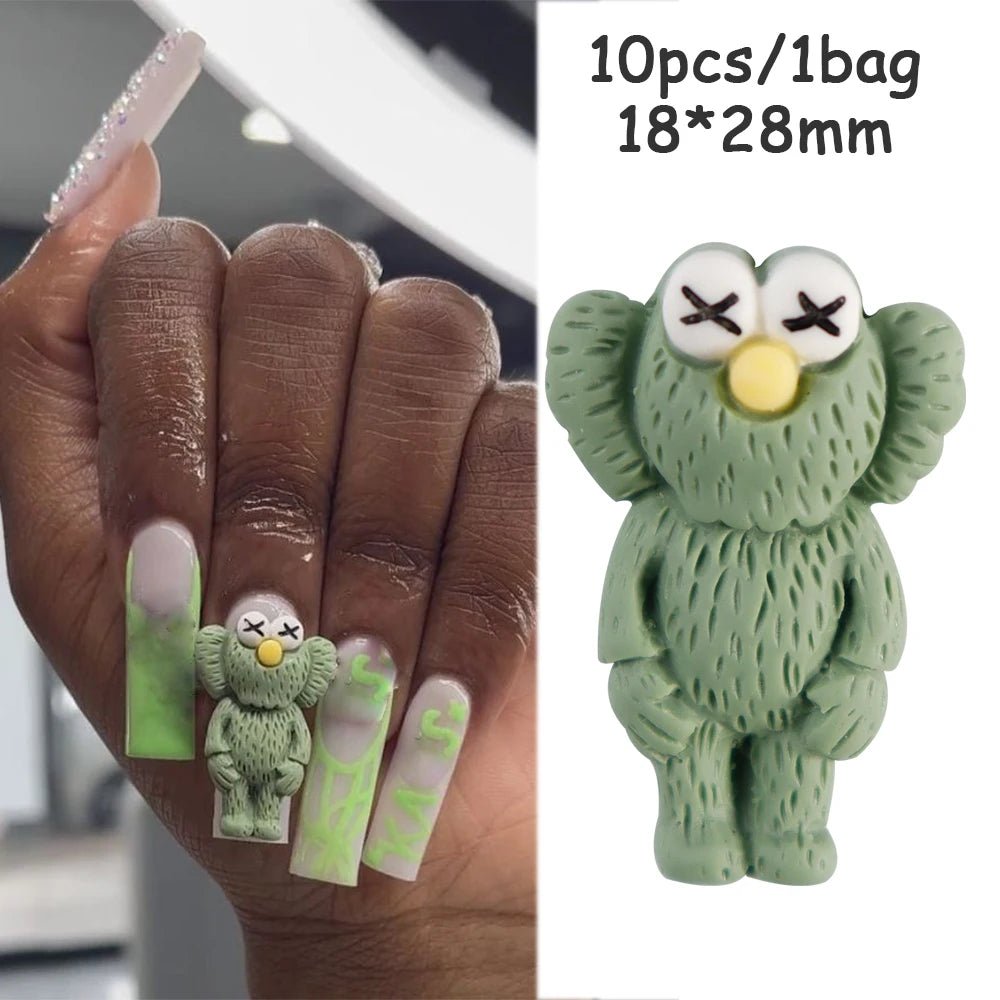 10Pcs 3D Cartoon Characters Nail Art Decorations 🥹 - Pretty Espen$ive