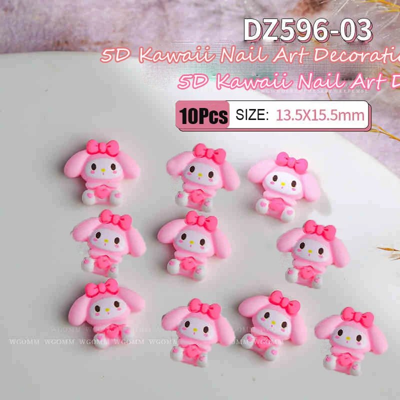 10Pcs 3D Cartoon Characters Nail Art Decorations 🥹 - Pretty Espen$ive
