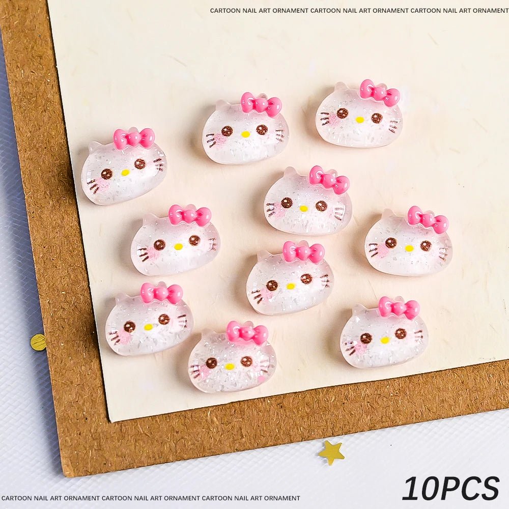 10Pcs 3D Cartoon Characters Nail Art Decorations 🥹 - Pretty Espen$ive