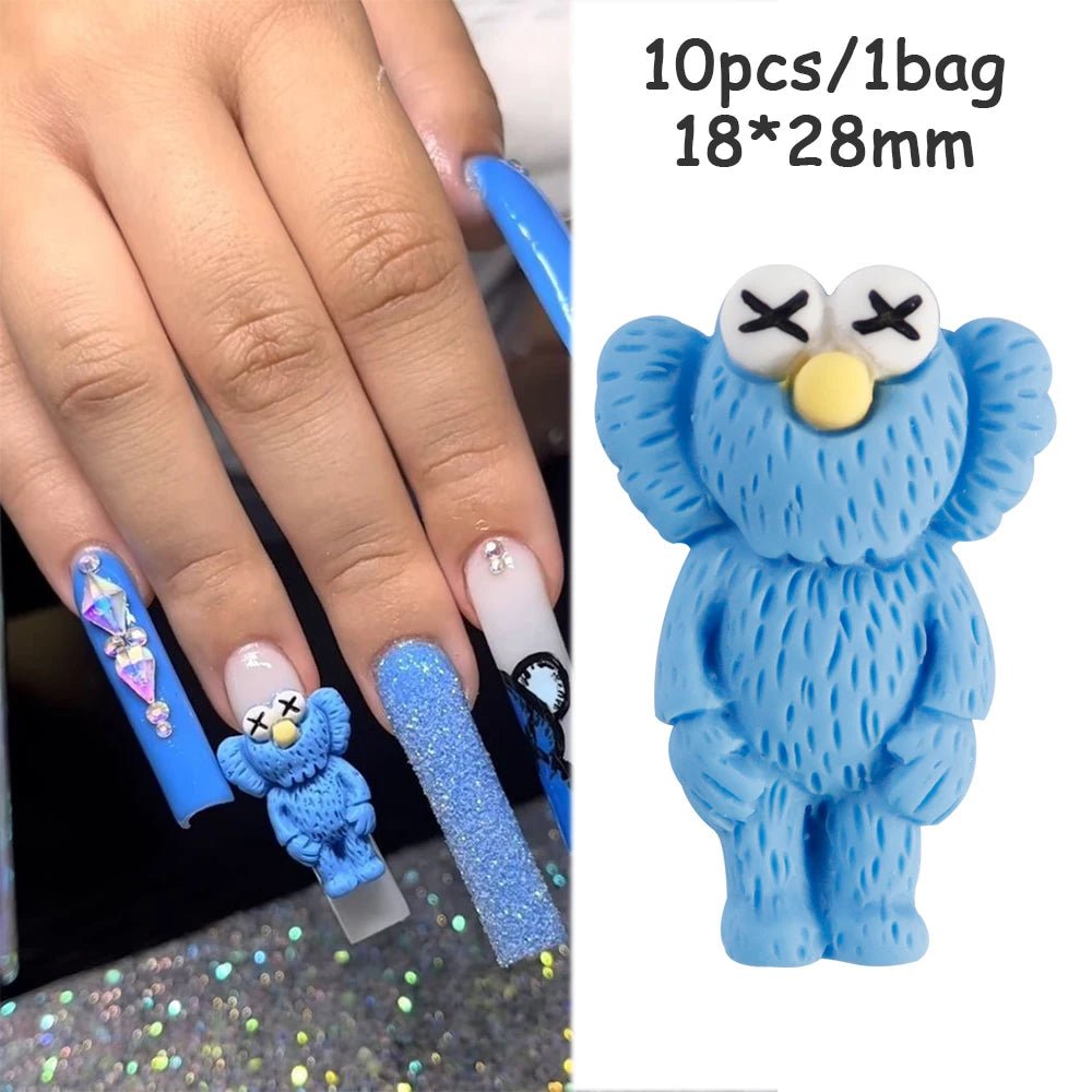 10Pcs 3D Cartoon Characters Nail Art Decorations 🥹 - Pretty Espen$ive