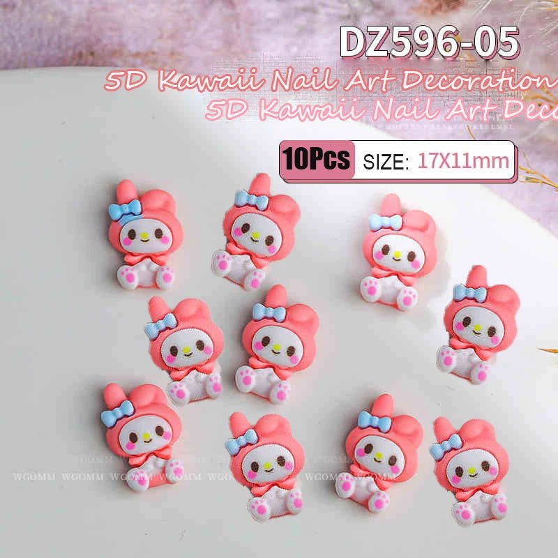 10Pcs 3D Cartoon Characters Nail Art Decorations 🥹 - Pretty Espen$ive