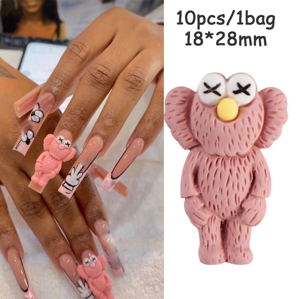 10Pcs 3D Cartoon Characters Nail Art Decorations 🥹 - Pretty Espen$ive