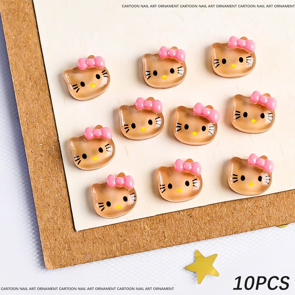 10Pcs 3D Cartoon Characters Nail Art Decorations 🥹 - Pretty Espen$ive