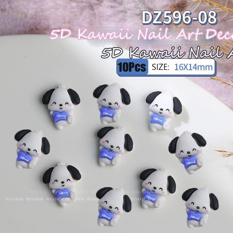 10Pcs 3D Cartoon Characters Nail Art Decorations 🥹 - Pretty Espen$ive
