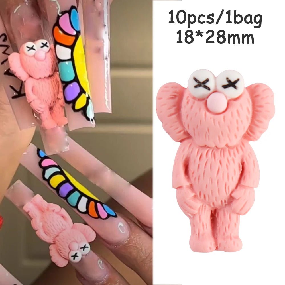 10Pcs 3D Cartoon Characters Nail Art Decorations 🥹 - Pretty Espen$ive