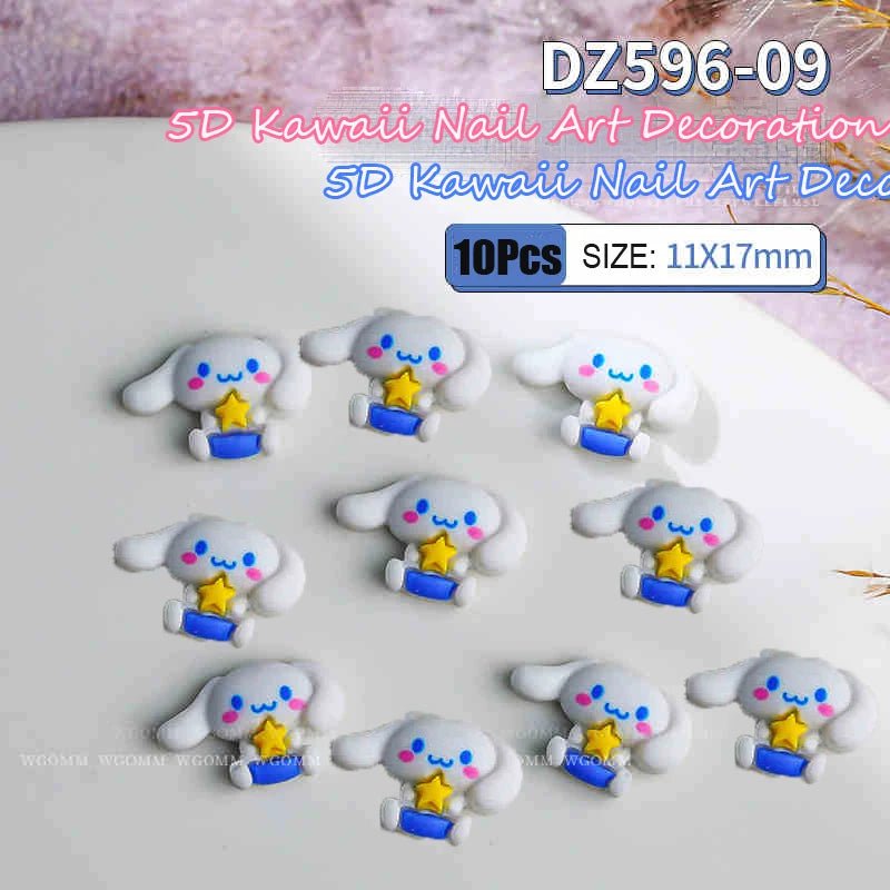 10Pcs 3D Cartoon Characters Nail Art Decorations 🥹 - Pretty Espen$ive