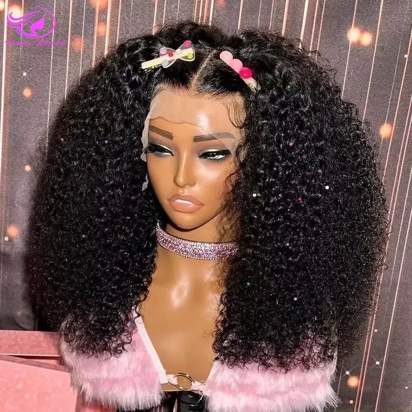 200% Density HD 13x4 Lace Jerry Curly Bob Wig 4x4 Lace Closure Loose Deep Wave Lace Front Human Hair Wig 100% Remy Human Hair - Pretty Espen$ive