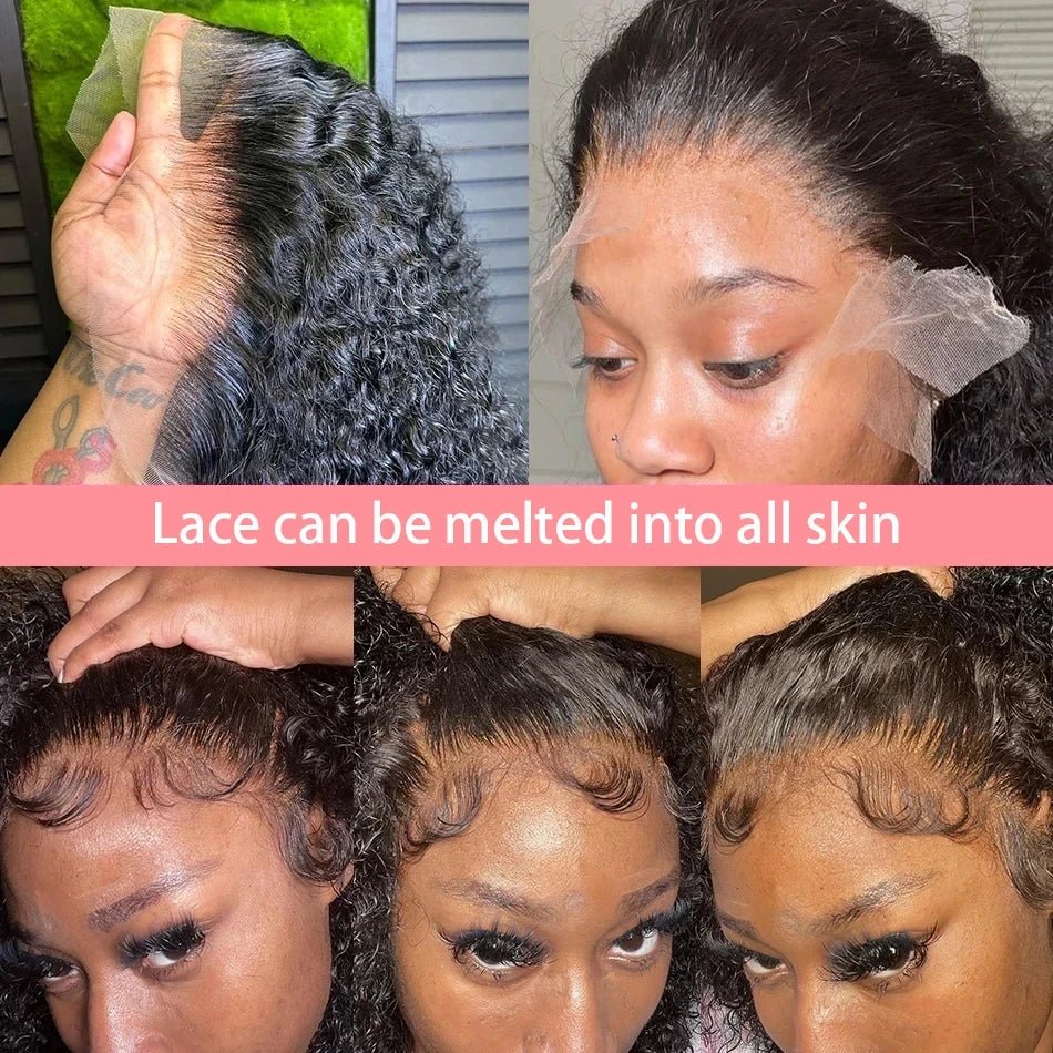 200% Density HD 13x4 Lace Jerry Curly Bob Wig 4x4 Lace Closure Loose Deep Wave Lace Front Human Hair Wig 100% Remy Human Hair - Pretty Espen$ive